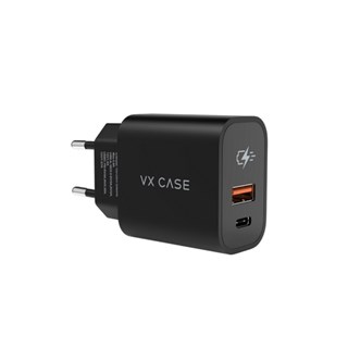 Adaptador de Carga VX Case Com 1 Porta USB e 1 Type-C PD 20W