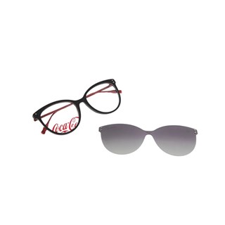 Armação Para Óculos de Grau Feminino Chilli Beans Coca-Cola Garrafa 3D Multi Polarizado Redondo