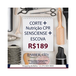 Combo Barber City Corte De Cabelo + Nutrição CPR Sensciense + Escova