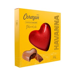 Meio Coração Havanna Chocolate Ao Leite Com Recheio de Doce De Leite 200g