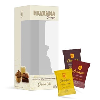 Pack Havanna Coração Misto Doce de Leite 117g - Caixa c/ 18 und