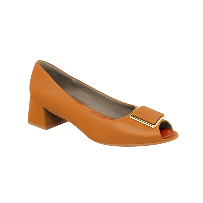 peep toe couro usaflex